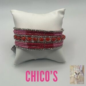 NWT Chico’s Bohemian Seed Bead Cuff Bracelet